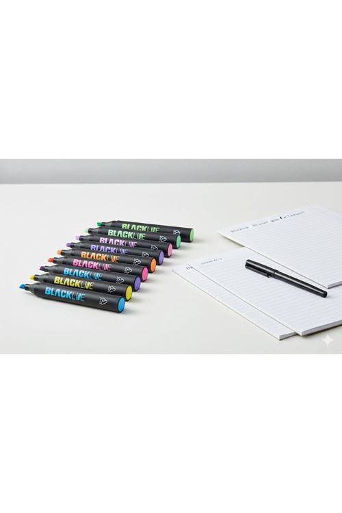 Blackline Fosforlu Kalem Serisi – 8 Renk Seçeneği ile Profesyonel İşaretleme
